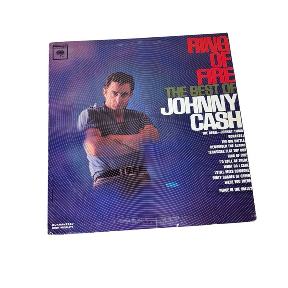 Vintage Johnny Cash Ring of Fire The Best of Johnny Cash Greatest Hits Vinyl - Picture 1 of 9